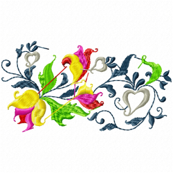 Flowers And Tree Embroidery Design 9